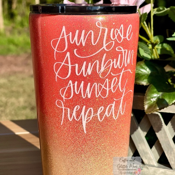 Sunrise Sunburn Sunset Repeat 16oz Slim Pint Handmade Unique One Of A Kind Straw - Picture 13 of 13